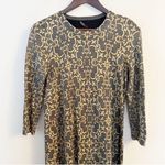 J. McLaughlin Dress Metallic Gold Gray Catalina Cloth Scroll Print Size Small Photo 1