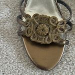 Franco Sarto Gold Leather Heeled Sludes Sz 8 Photo 1