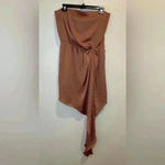 EXPRESS  NWT Women’s Strapless Brown‎ Asymmetrical Hem Mini Dress Size M Photo 1