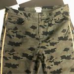 L'Agence Margot Jeans Camo Pattern Gold Side Stripe Stretchy Olive Green sz 32 Photo 4