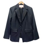 Chico's Chico’s Black Label Matte Black Satin Single Button Tuxedo Blazer Women’s Size 8 Photo 4