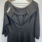 Trina Turk Women’s Charcoal Gray Heather Pleated Front 3/4 Sleeve Dress Size 12 Photo 5