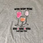 Womens Rene Rofe Pj Gown “Work Work Work Wine Wine Wine That’s Better” Medium Gray Photo 2