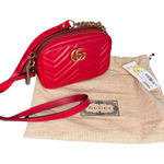 Gucci  NWT GG Matelasse Leather Mini Marmont Crossbody Bag in Red Photo 0