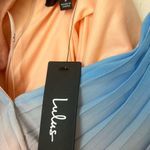 Lulu's Blue and Pink Pleated Ombré Romper size M Orange Size M Photo 7