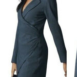 Anthropologie  Long Sleeve V Neck Blazer Mini Dress Navy Size 16 NEW Photo 0