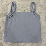 Aerie Crochet Sweater Tank Top Powder Blue Photo 3