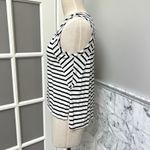 Evereve  Stripe Muscle Tank Hi-Lo Seam Black and White Small Photo 1