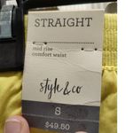 Style & Co NWT Women's Size Small Pull-On Mid-Rise Utility Pants Sunbeam Yellow Photo 4
