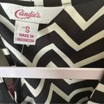 Candie's  Small Black White Sleeveless Chevron‎ Print Keyhole Back Blouse N… Photo 5