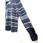 Tommy Hilfiger V Neck Thick Sweater Dark Blue White Patterned Stripe Size Large Photo 4