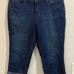 Faded Glory  Womens Blue Denim Capri Pants Size‎ 16 Roll Cuff Casual Photo 0
