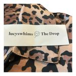 Leopard Print Button Down Long Sleeve Shirt Animal Print Blouse Top Brown Photo 5