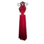 Betsy and Adam Red Rhinestone Halter Evening Gown Formal Dress - Size 4 Photo 3