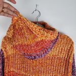 Chelsea & Theodore Multicolor Knit Cowl Neck Sweater Size L Orange Size L Photo 14