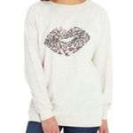 Wildfox  Women’s Lip Animal Print Kiss Statement Crewneck Sweatshirt Pullover Photo 0