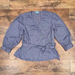 Draper James  Embroidered Dot Chambray Wrap Top Photo 5