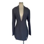 PRISCAVera Mini Jacket Dress in Charcoal Medium New Womens Mini Blazer Black Photo 3
