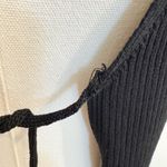 ZARA NWT Tie Front Ruffle Ribbed Knit Cardigan Top in Black Witchy Size Small Photo 7