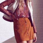 Intermix genuine goat leather brown retro A-line mini shirt Photo 1