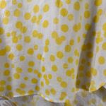 John Mark  100% Linen Yellow Polka Dot Button-Back Blouse PM Petite Medium Photo 2