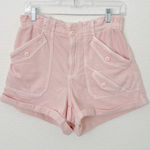 American Eagle [ Outfitters] Pink High Rise Paperbag Elastic Waist Denim Shorts 6 Photo 0