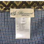 Blumarine | Silk Blue Grey Plaid Flounce Skirt Italian Size 42 US Size 6 Small S Gray Photo 2