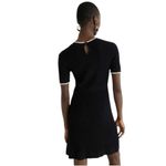 J.Crew - NWT Short-Sleeve Cable-Knit Sweater Dress in Black Ivory Trim Sz L Photo 2