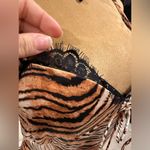 LIONESS Animal Tiger Print NWT Black Lace Sweet Heart Slip Satin Dress Sz L. Photo 4