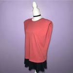 Vintage Watermelon Red Shoulder Pad Top Size L Photo 2