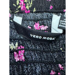 VERO MODA Blouse Long Sleeves Smocked Fit V-Neckline Floral Multicolor Black W M Photo 7