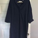 Foxcroft  Navy Textured Shirt Dress Photo 0