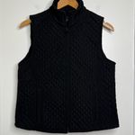 IZOD  Black Quilted Vest Women’s Size Medium Zip Up Classic Photo 0