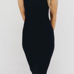 Emory park Black Ribbed Knit Maxi Dress with Square Neckline Photo 0