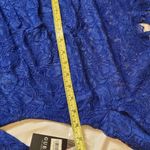 Guess NWT  Elegant Royal Blue Lace  Women's Top Long Sleeves Size :L Photo 4