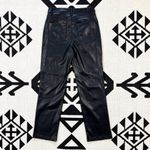 7 For All Mankind Logan Stovepipe Black Faux Leather Pants Small Photo 9