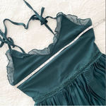 Lulus  Never A Dull Moment Emerald Green Tie-Strap Pleated Midi Dress Photo 8