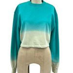 Apparis Karine Sweatshirt Top Organic Cotton Ombre Cropped Aqua Blue Size Small Photo 0