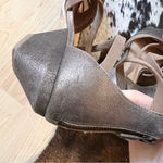 Eileen Fisher  Gold Metallic Gladiator Strappy‎ Heel Sandal Size 10 Boho Photo 3