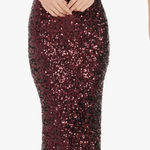 Dress the Population NEW Vada Mixed Media Strapless Gown Port Burgundy Red Sz XL Photo 0