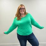 J.Crew Green Vintage Cotton Long Sleeve Tee Shirt - Size 3X Photo 0