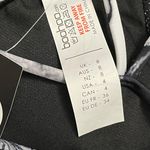 Boohoo NWT Beach Strappy Antiqua Marble Print Triangle Bikini Top Black White 8 Photo 11