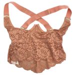 We Are HAH Bust a Move Lace Bralette Bustier Rose Pink Criss Cross Straps XS Photo 1