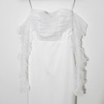 Lulus Sheer Sleeve Off the Shoulder Wedding Dress NWT Size XS Photo 5