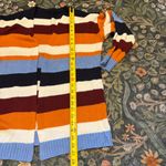 Grannycore Striped Cardigan Orange Blue Red Cozy Sweater Winter Fall Women’s M Size M Photo 4