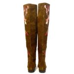 Ash Jess Russet Suede Over the Knee Boots Floral Embroidery Flat Riding EU 40 Photo 5