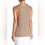 Vince  Chunky Waffle Knit Sweater Tank Khaki Small Photo 2
