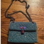 Kurt Geiger NWOT  Mini Brixton Velvet Shoulder bag quilted lock beaded crossbody. Photo 2