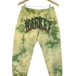 Chinatown Market Tie Dye Sweatpants With Hawaiian Flowers Green/ Yellow Small Photo 0