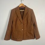 Talbots Classic Shetland Wool Blend Blazer Herringbone Women's 14 Photo 0